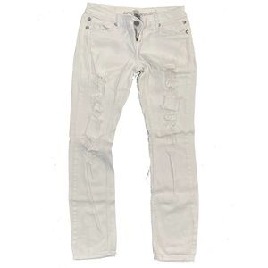 Distressed White Jeans